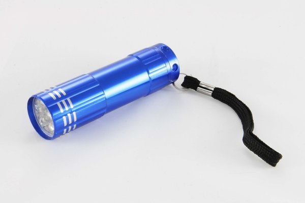 Sanifri home - Taschenlampe LED, ca. 8,5cm, blau, Metall, exklusive Batterien