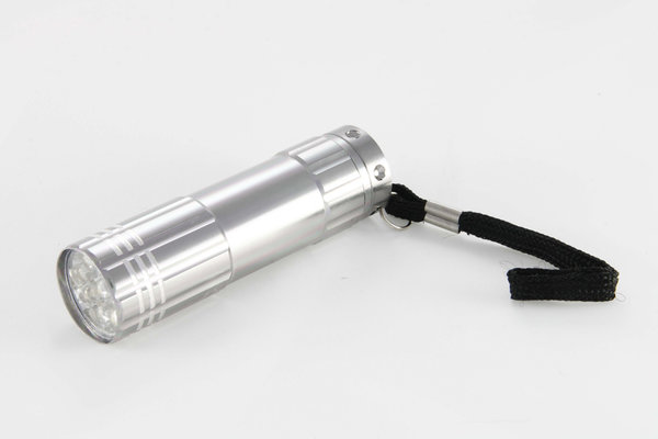 Sanifri home - Taschenlampe LED, ca. 8,5cm, silber, Metall, exklusive Batterien