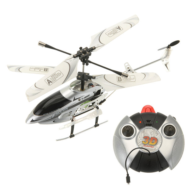 Sanifri home - Helikopter, Metallic silber, aufladbar über USB, inkl. Infrarot-Fernsteuerung