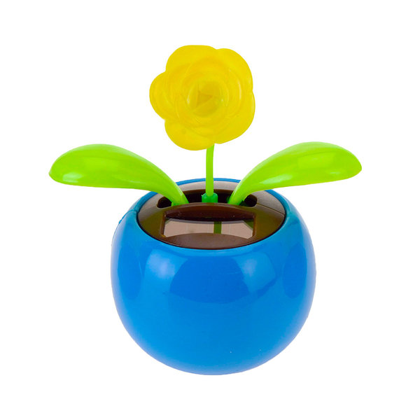 Sanifri home - Wackelblume mit Solarbetrieb, Farbe blau, "gelbe Blume"