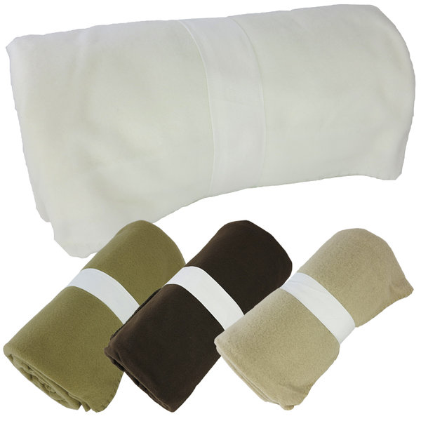 Sanifri home - Fleece-Decke, 150x200cm, creme, waschbar bis 30°C, inkl. stabilem Halteband