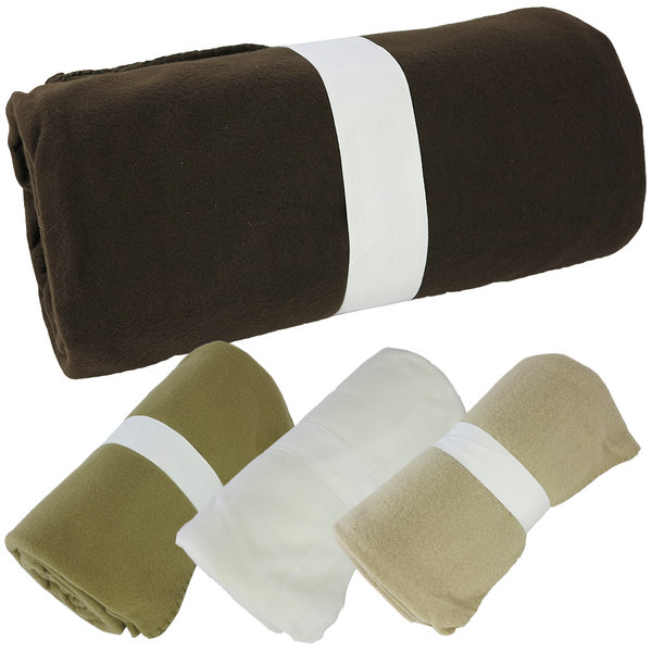 Sanifri home - Fleece-Decke, 150x200cm, braun, Waschbar bis 30°C, inkl. stabilem Halteband