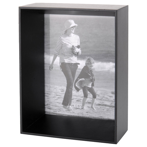 Sanifri home - Bilderrahmen 13x18cm, Holz/Glas, Farbe Schwarz, geeignet für Bilder 13x18cm