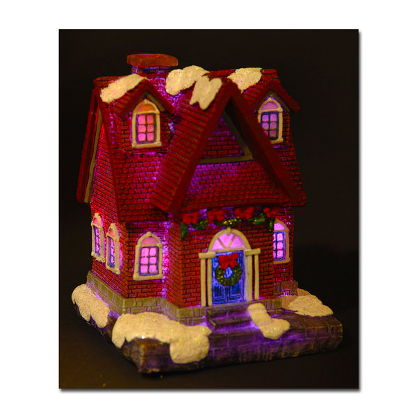 Sanifri home - Beleuchtetes Weihnachtshaus, mit LED, 10x12cm, Motiv 1