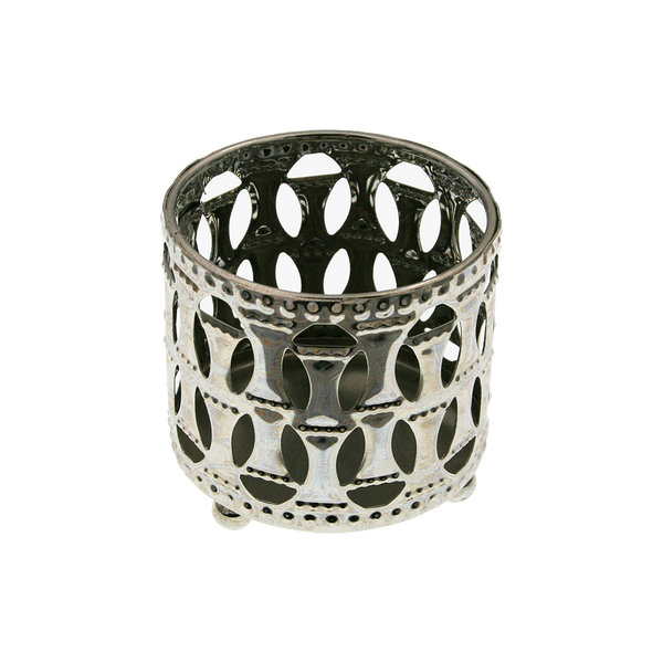 Sanifri home - Teelichthalter aus Metall, 5x6cm, Motiv 6, silberfarbig