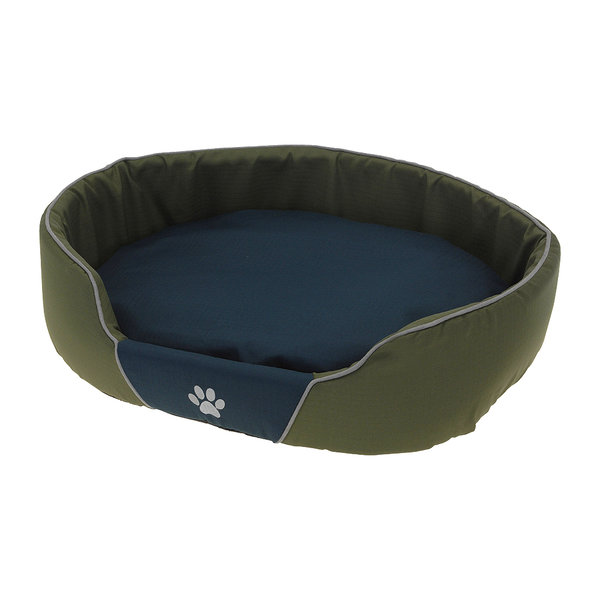 Sanifri home - Tierbett 60x45x16cm, Polyester, grün-blau, mit Reißverschluss, kratzfestes Material